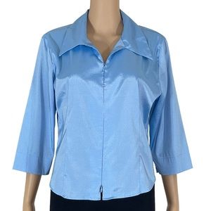 Younique  Shirt Woman’s Size L Long  Sleeve  Lane Bryant  blue